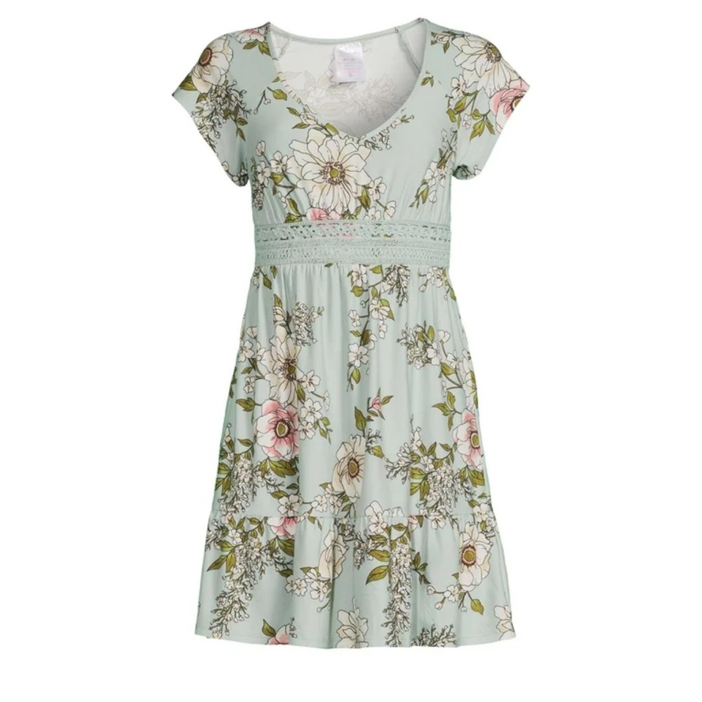 No Boundaries Sleeved Floral Blue Dress